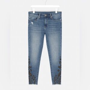 BLANKNYC Beaded Distressed Skinny Jeans, Size 27
